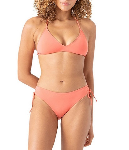 Roxy SD Beach Classics Athletic Triangle Swim Top & Beach Classics Adjustable Tie Side Hipster Swim Bottom