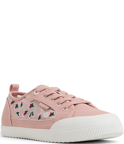 Roxy Shorebreak Rose Mesh Canvas Lace Up Sneakers