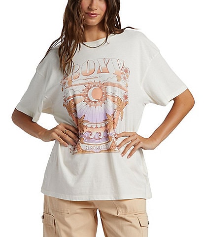 Roxy Star Chart Oversized Boyfriend Fit Graphic T-Shirt