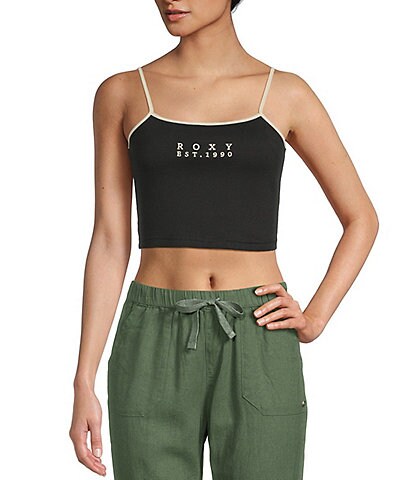 Roxy Vintage Embroidered Crop Tank Top