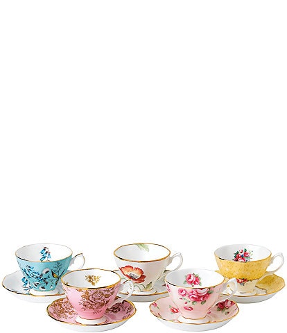 Royal Albert 100 Years 1950-1990 Teacups & Saucer (Set of 5)