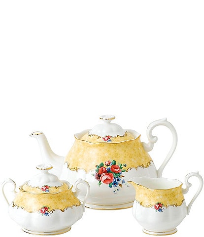Royal Albert 100 Years 1990 Bouquet 3-Piece Tea Set