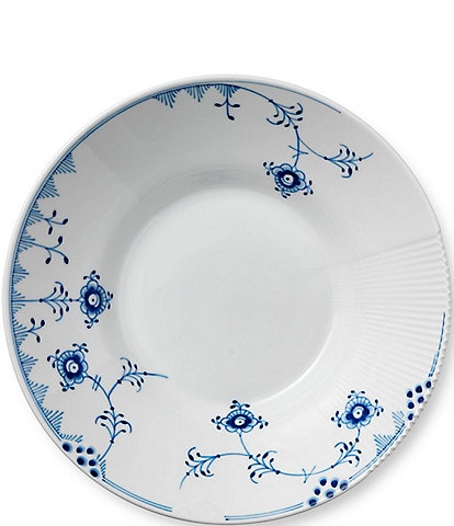 Royal Copenhagen Blue Elements Floral Pattern Geometric Motif Porcelain Pasta Bowl