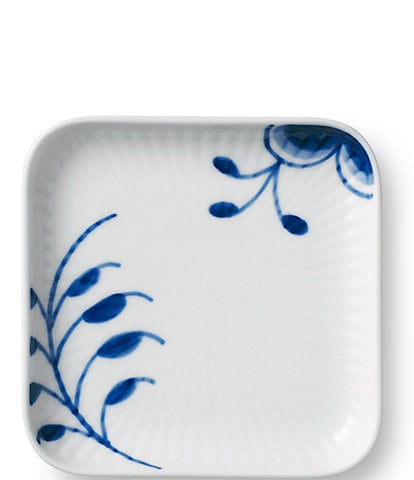 Royal Copenhagen Blue Fluted Floral Pattern Porcelain Mega Small Square Plate