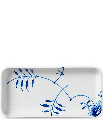 Royal Copenhagen Blue Fluted Floral Pattern Porcelain Mega 9.5#double; Oblong Dish