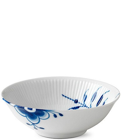 Royal Copenhagen Blue Fluted Mega Floral Pattern Porcelain Cereal Bowl