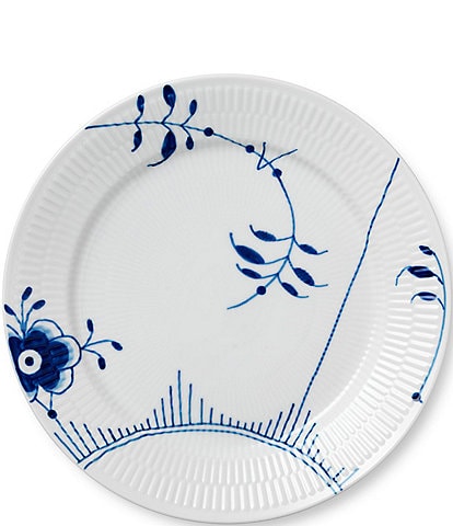 Royal Copenhagen Blue Fluted Floral Pattern Porcelain Mega Dinner Plate #2