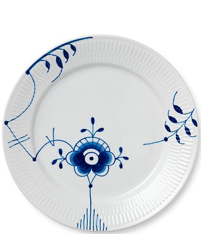 Royal Copenhagen Blue Fluted Floral Pattern Porcelain Mega Dinner Plate #6