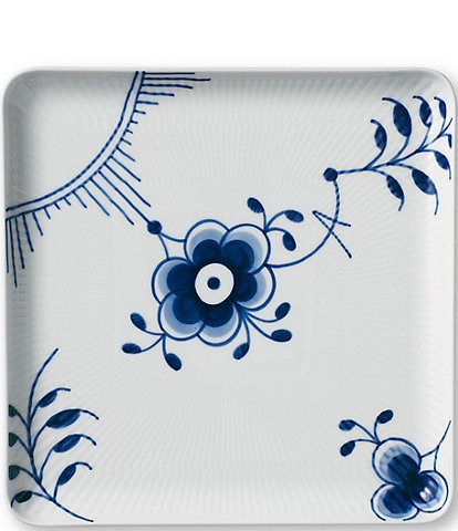 Royal Copenhagen Blue Fluted Floral Pattern Porcelain Mega Large Square Plate