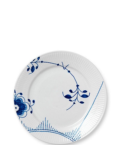 Royal Copenhagen Blue Fluted Floral Pattern Porcelain Mega Salad Plate #2