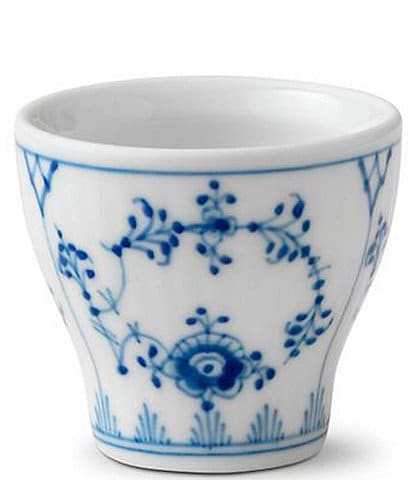 Royal Copenhagen Blue Fluted Plain Floral Pattern Motif Porcelain Egg Cup