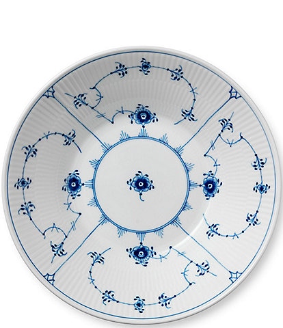 Royal Copenhagen Blue Fluted Plain Blue Floral Pattern Porcelain Pasta Bowl