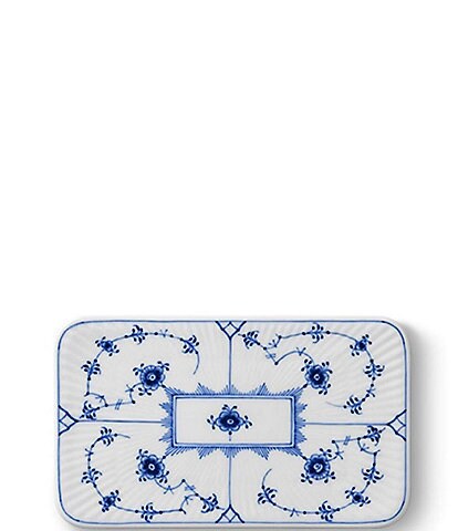 Royal Copenhagen Blue Fluted Plain Floral Motif Pattern Porcelain Serving Board