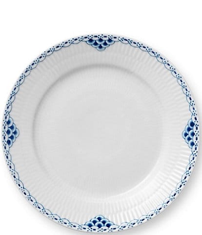 Royal Copenhagen Princess Delicate Blue Lace Border Pattern Dessert Plate