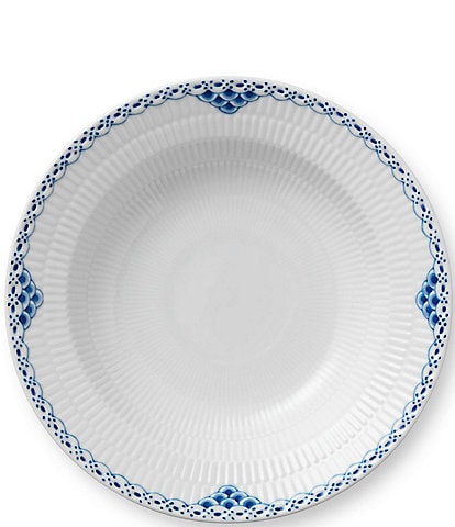 Royal Copenhagen Princess Delicate Blue Lace Pattern Rim Soup Bowl
