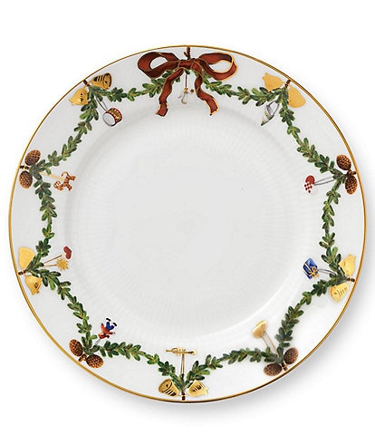 Royal Copenhagen Star Fluted Christmas Dessert Plate