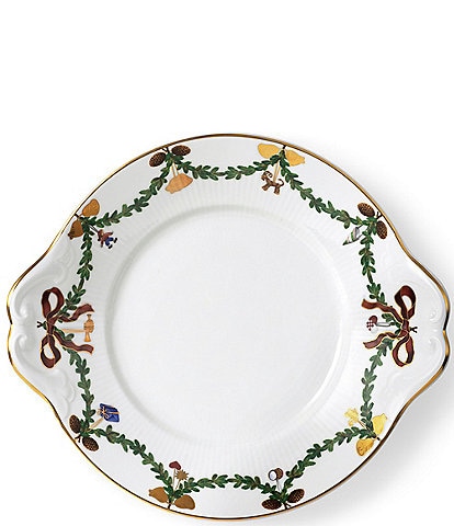 Royal Copenhagen Star Fluted Christmas Dish with Handle