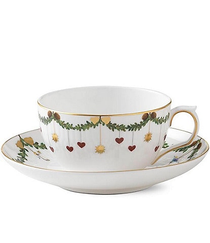 Royal Copenhagen Star Fluted Christmas Teacup and Saucer