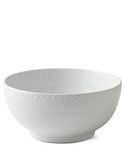 Royal Copenhagen White Fluted Half Lace Bowl-9.45#double;