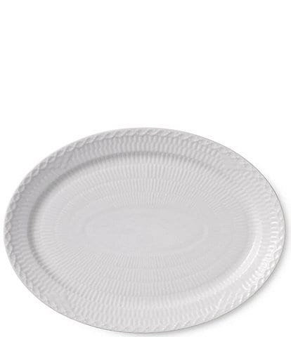 Royal Copenhagen White Fluted Half Lace Oval Platter