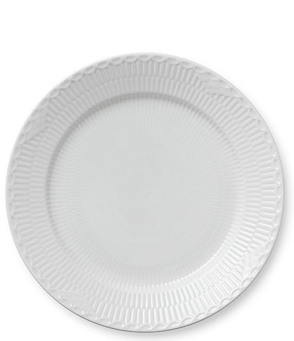 Royal Copenhagen White Fluted Half Lace Plate-10.63#double;