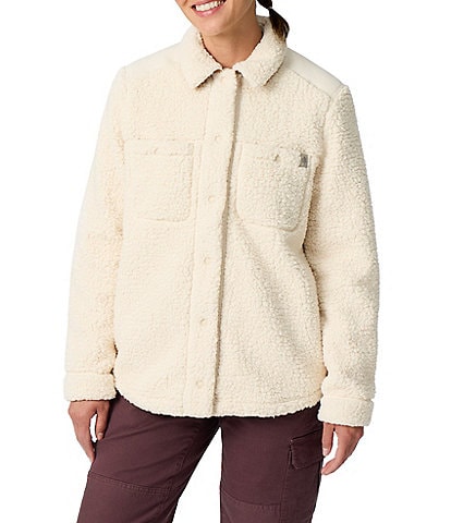 Royal Robbins Palisades High Pile Fleece Point Collar Snap Front Shacket