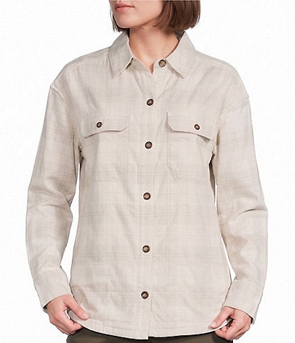 Royal Robbins Vista Flannel Plaid Point Collar Button Front Shacket