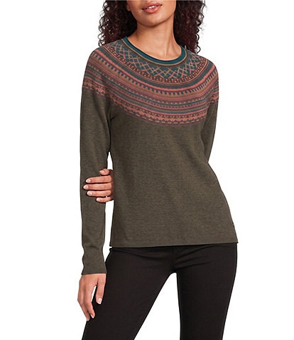 Royal Robbins Westlands Fairisle Pattern Crew Neck Long Sleeve Sweater