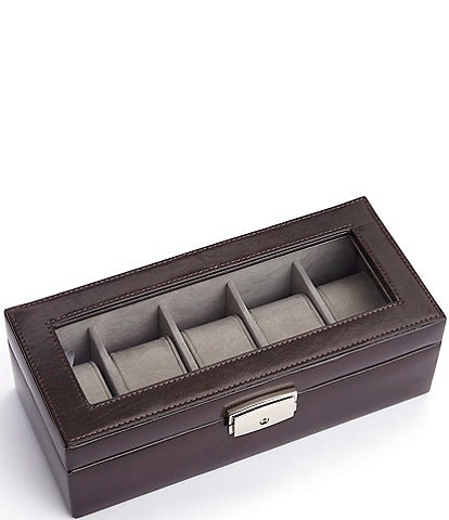 ROYCE New York Aristo Leather Five Slot Watch Box