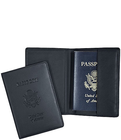 ROYCE New York Leather Debossed RFID Blocking Passport Jacket