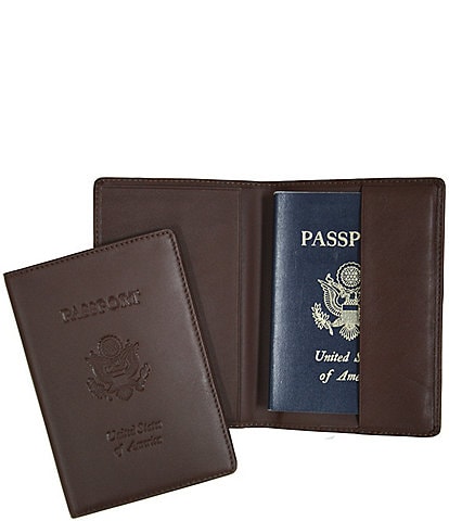 ROYCE New York Leather Debossed RFID Blocking Passport Jacket
