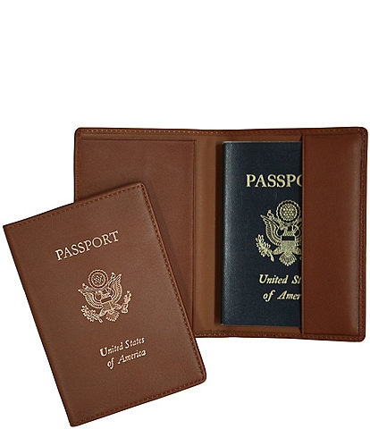 ROYCE New York Leather Foil-Stamped RFID Blocking Passport Jacket