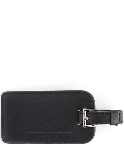 ROYCE New York Leather Luggage Tag with Silver Hardware
