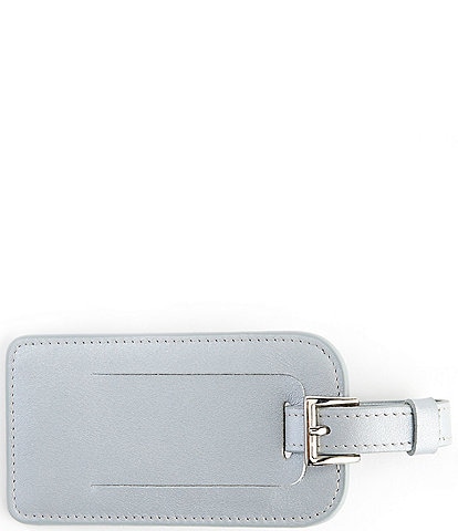 ROYCE New York Leather Luggage Tag with Silver Hardware