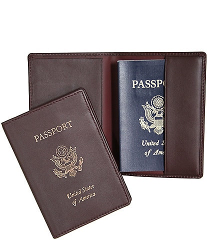 ROYCE New York RFID Blocking Gold Lettered Passport Case