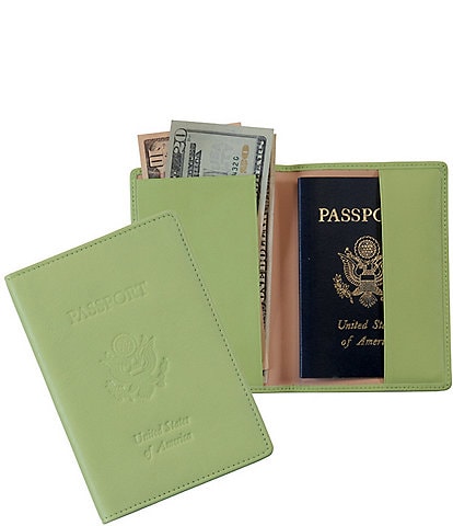 ROYCE New York RFID Blocking Black Lettered Passport Case