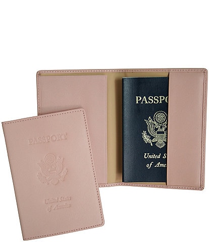 ROYCE New York RFID Blocking Black Lettered Passport Case