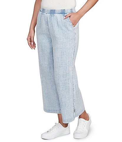 Ruby Rd. Cotton Gauze Wide-Leg Pull-On Pants