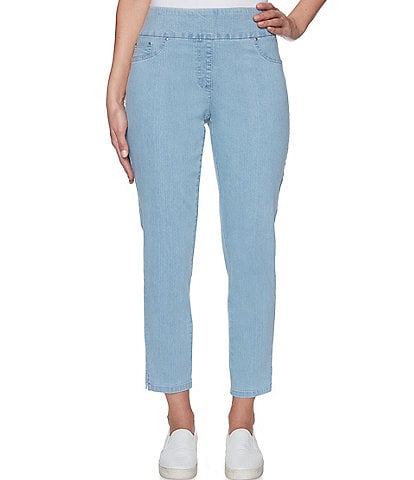 Ruby Rd. Extra Stretch Denim Straight Leg Ankle Pull-On Pants