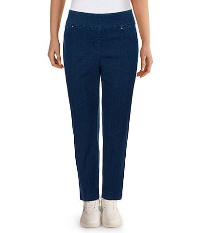 Ruby Rd. Extra Stretch Denim Straight Leg Ankle Pull-On Pants