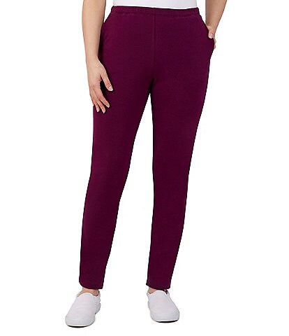 Ruby Rd. French Terry Elastic Waist Mid Rise Pocket Pants