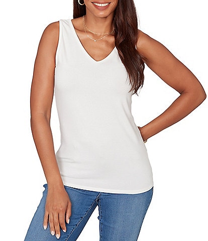 Ruby Rd. Jersey Knit Reversible Neck Sleeveless Tank