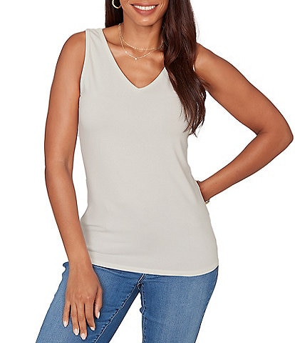 Ruby Rd. Knit Jersey Reversable Neckline Sleeveless Tank