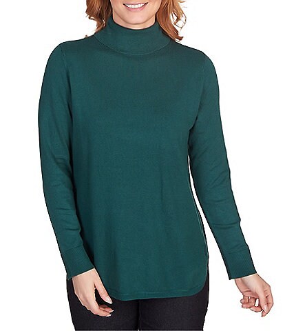 Ruby Rd. Petite Size Lightweight Jersey Knit Turtleneck Sweater