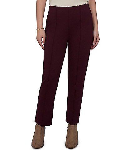 Ruby Rd. Petite Size Ponte Straight Leg Hollywood Waist Ankle Length Pull-On Pants