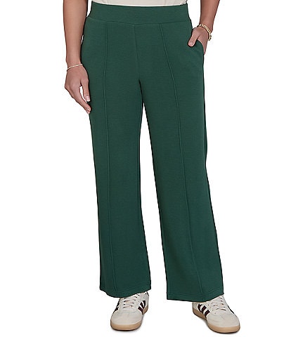 Ruby Rd. Petite Size Scuba Pique Elongated Seam Pull-On Pants