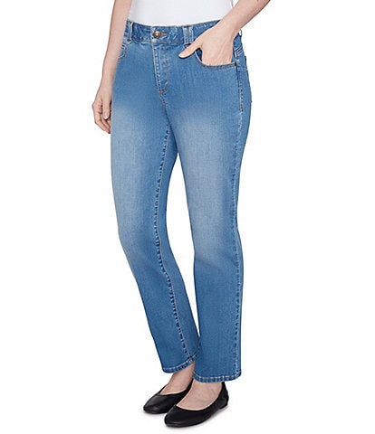 Ruby Rd. Petite Size Soft Denim Pull-On Boot-Cut Jeans