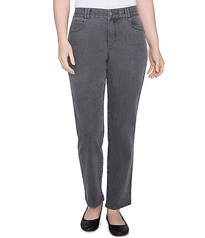 Ruby Rd. Petite Size Soft Denim Pull-On Boot-Cut Jeans