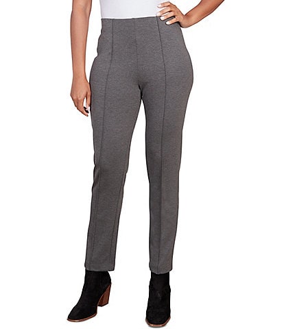 Ruby Rd. Petite Size Solid Ponte Straight Leg Pull-On Pants
