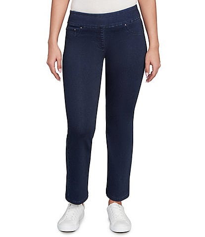 Ruby Rd. Petite Size Stretch Pull-On Slim Ankle Jeans